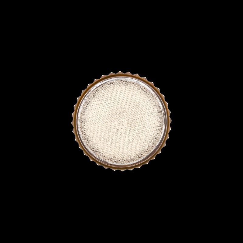 Kristally 1 Light Crystal LED Flush Mount, Aged Brass