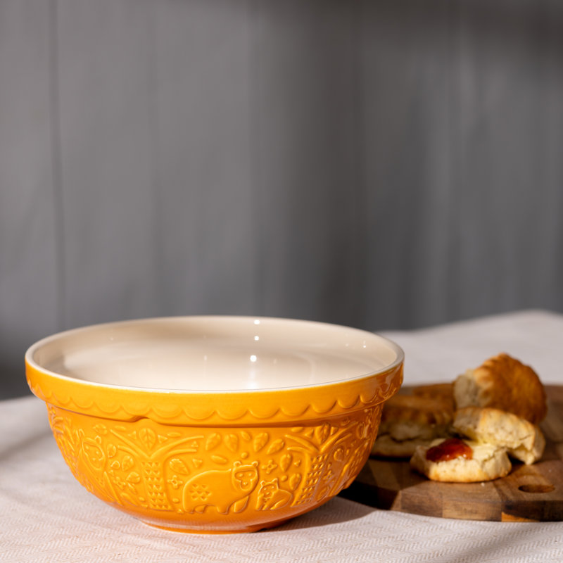 In The Forest Bear Mixing Bowl, Ochre Yellow