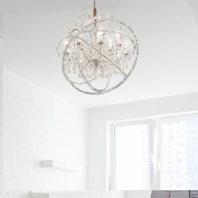 Pena 15-Light Round Crystal Chandelier - Clear