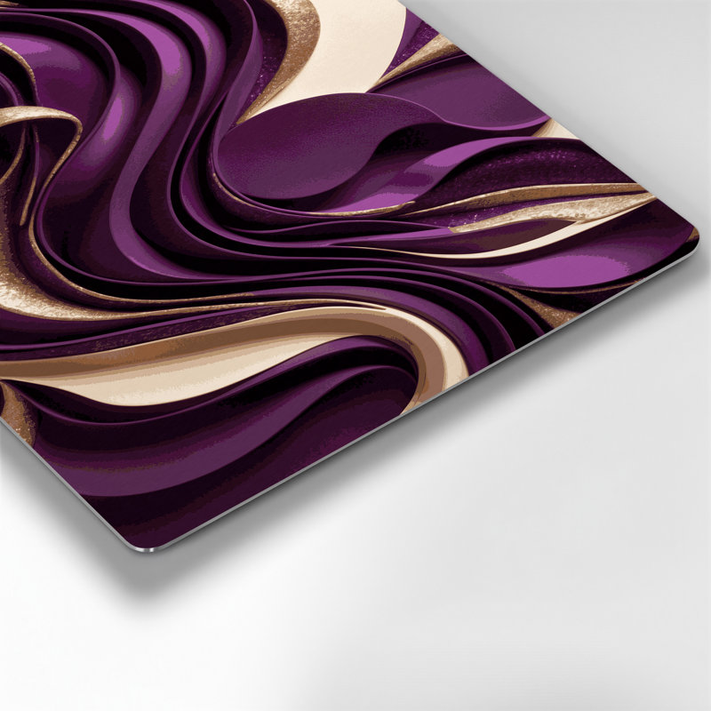 Abstrait formes 27, art mural en métal mauve, H 20 po x l 24 po