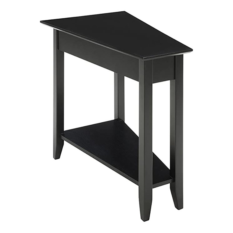 Carbin 24" Tall End Table with Shelf, Black