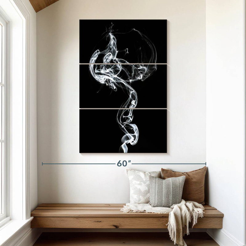 Senne Abstract White Smoke - Medusa, 32" H x 20" W