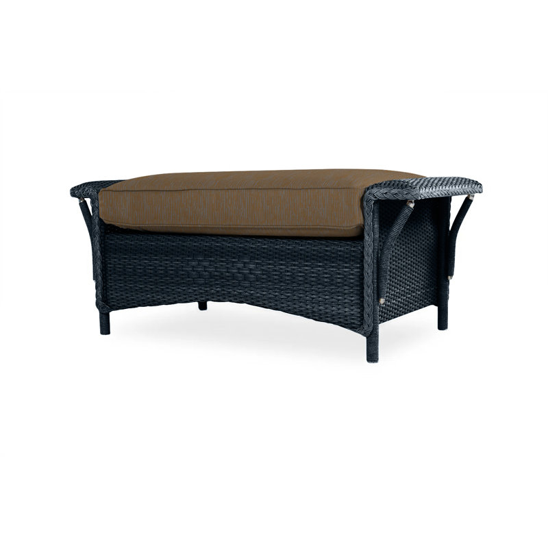 Nantucket Outdoor Ottoman, Botanic Willow, Ebony