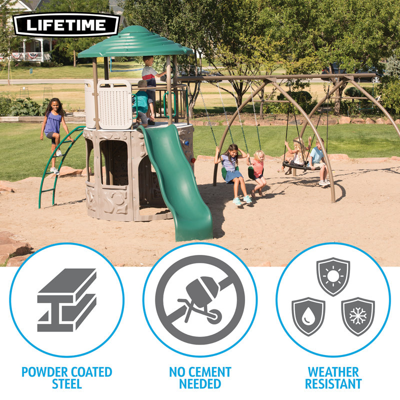 Adventure Lifetime Swing Set with 3 Swing(s) , 1 Slide(s)