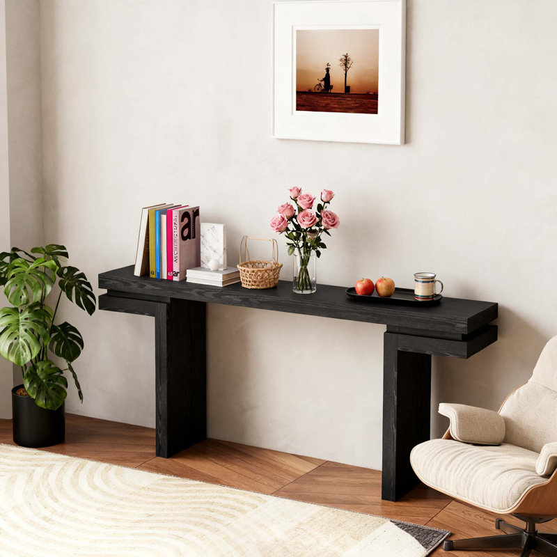 Wood Console Table, Black