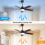 Ventilateur de plafond moderne 42 pouces avec lumière DEL et 5 pales à télécommande, moteur à courant continu réversible, blanc-697203174-697203175
