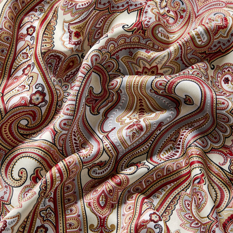 Annabel Paisley Room Darkening Thermal Grommet Curtain Panels Set for Living Room, Spice, 50" W x 72" L