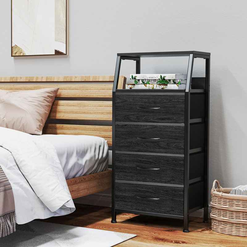 Commode 4 tiroirs Telia, Noir