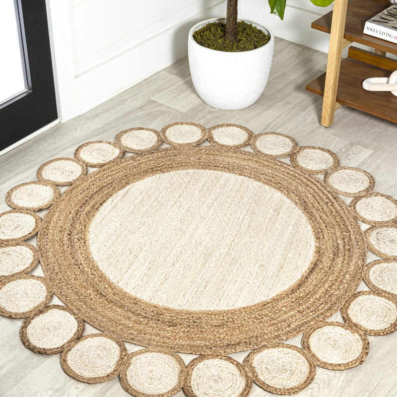 Tapis crème / naturel Adwin, Rond 4 pi 1 po