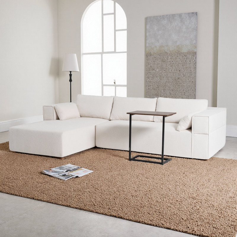 Canapé modulaire de 112 po Boucle, Beige