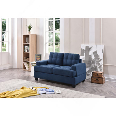 Causeuse chic transitionnelle en bleu marine
