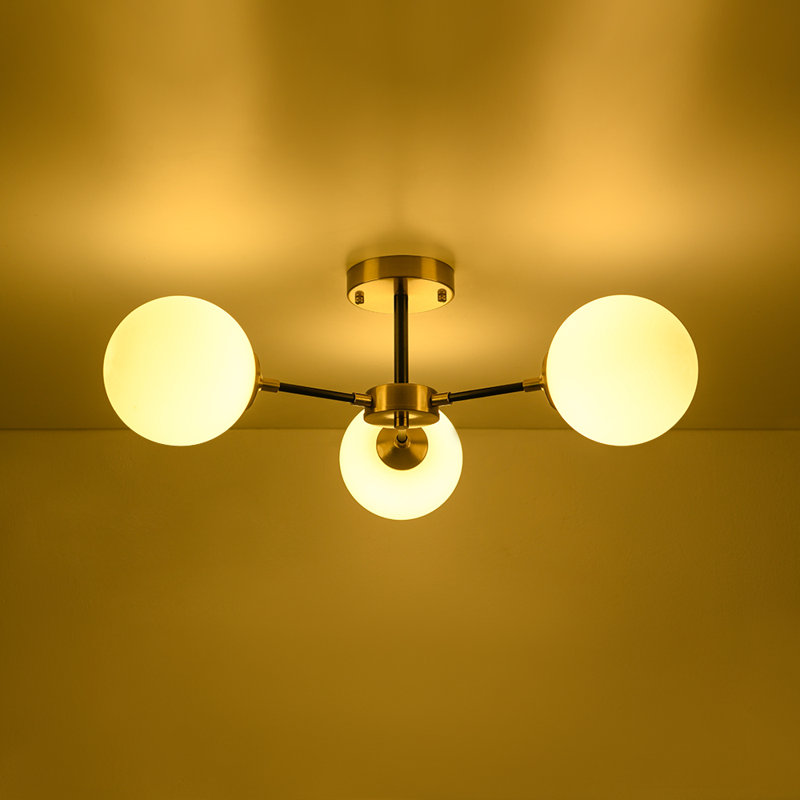 Plafonnier semi-encastré 3 lumières Spoutnik