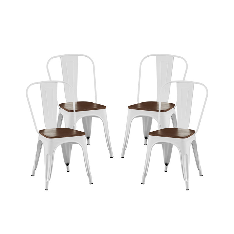 Chaise de salle à manger Kalino, Blanc très luisant, 4