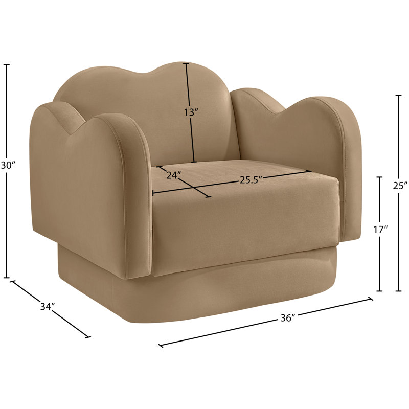Chaise rembourrée Rainald, Velours brun clair