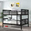 Lit superposé double au-dessus de double avec échelle pour chambre à coucher, mobilier de chambre d'amis - espresso