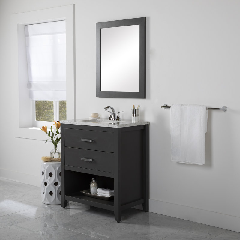 Meuble-lavabo simple 30,5 po avec plateau en marbre de culture