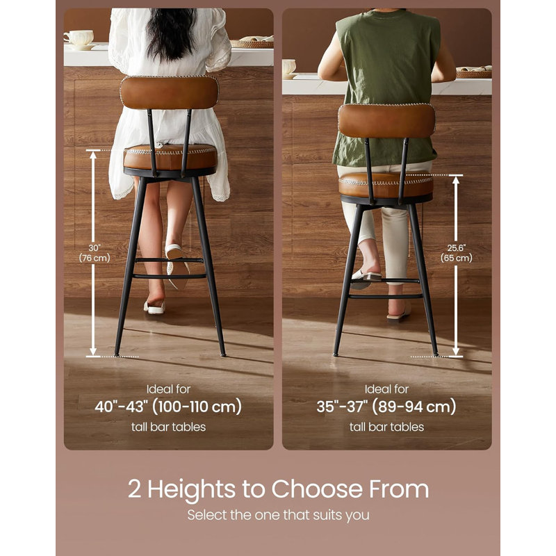 Swivel Upholstered Counter Stool, Brown