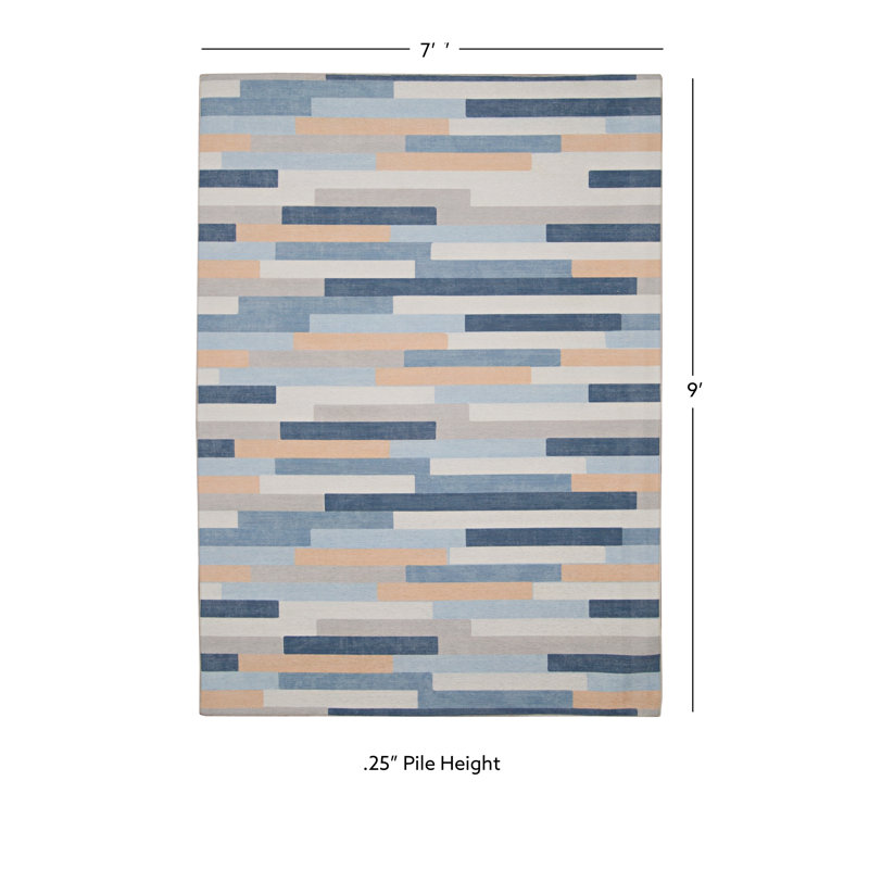 Tapis intérieur / extérieur Kivett, Rectangle 7 pi x 9 pi