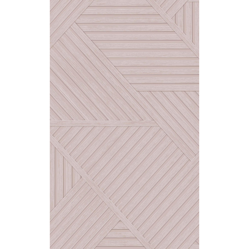 Papier peint à rayures géométriques Sage, Rose