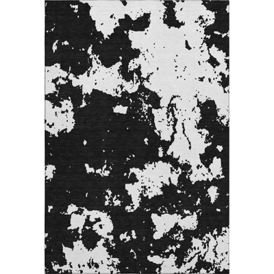 Premium Machine Washable Prisco Black Rug