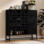Moderne, tissé noir, buffet, portes arquées, tablettes réglables, retournant, à la maison