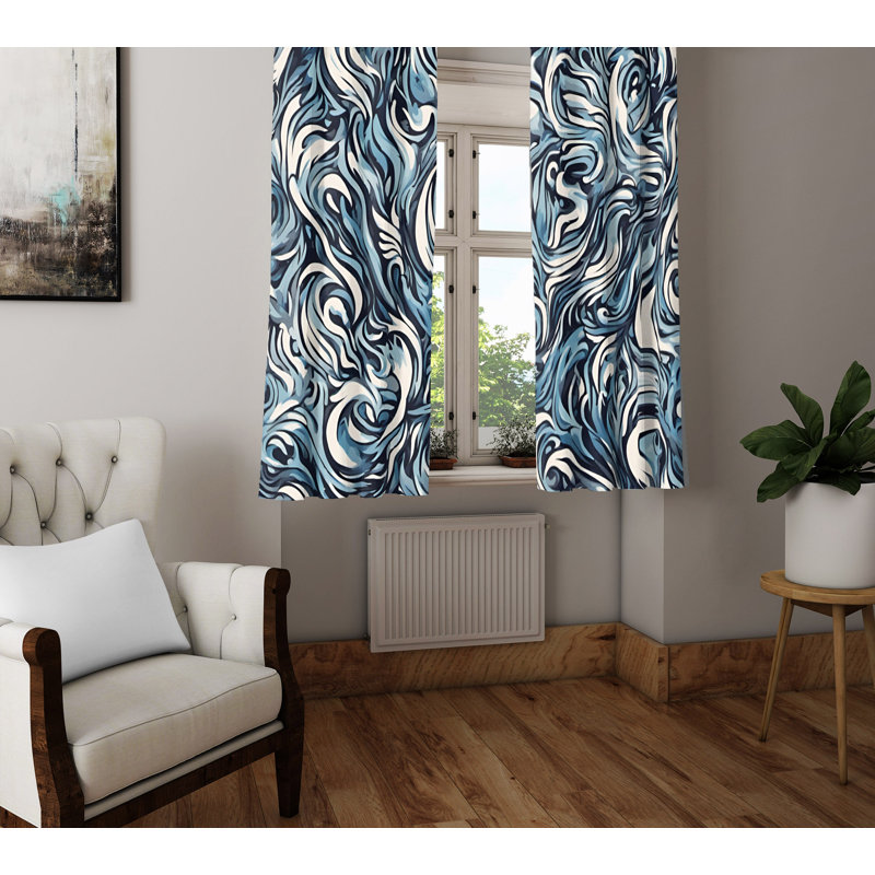 Paire de rideaux semi-transparents en polyester Lansen, L 40 po x L 52 po