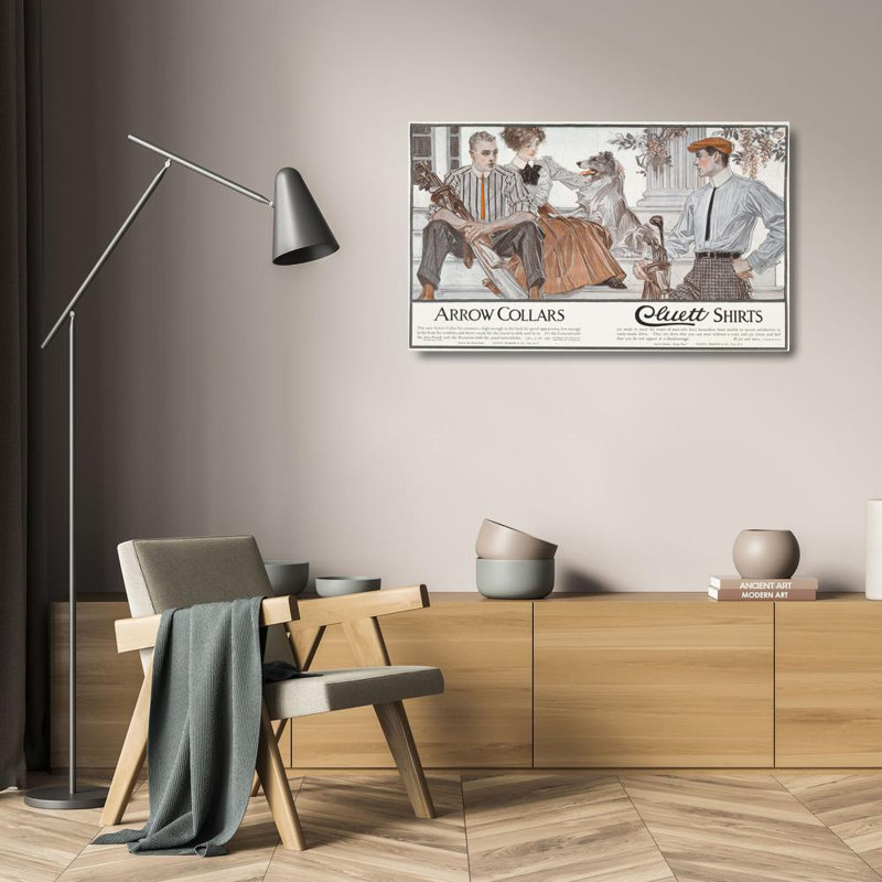 «Arrow Collars. Cluett Chemises» par J.C. Leyendecker - Art mural sur toile tendue avec châssis, H 24 po x l 17 po