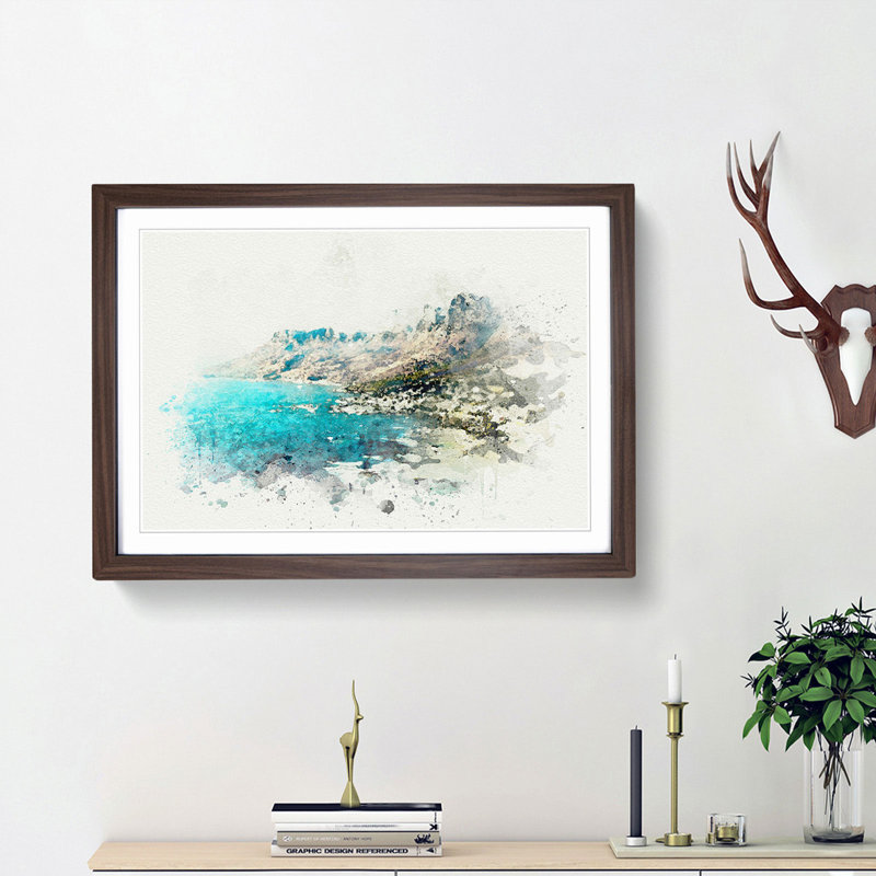 Cape Town in South Africa in Abstract - Picture Frame Graphic Art Print, Walnut Framed, 48cm H x 65cm W x 2cm D