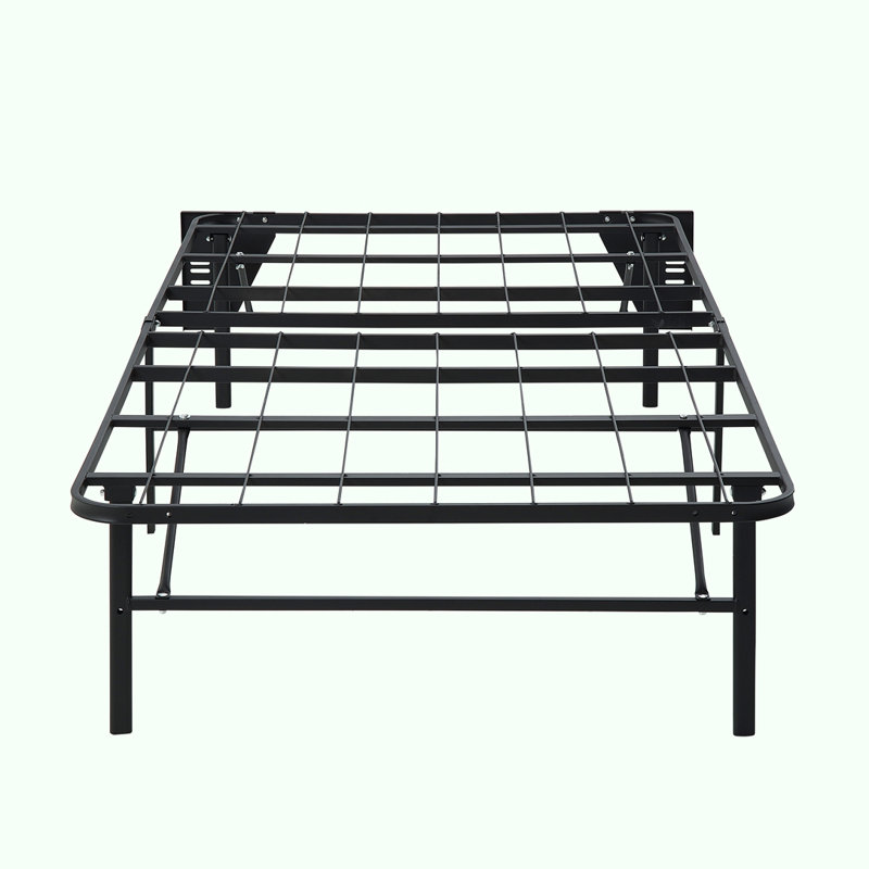 Black Metal Platform Foldable Bed Frame Twin Size