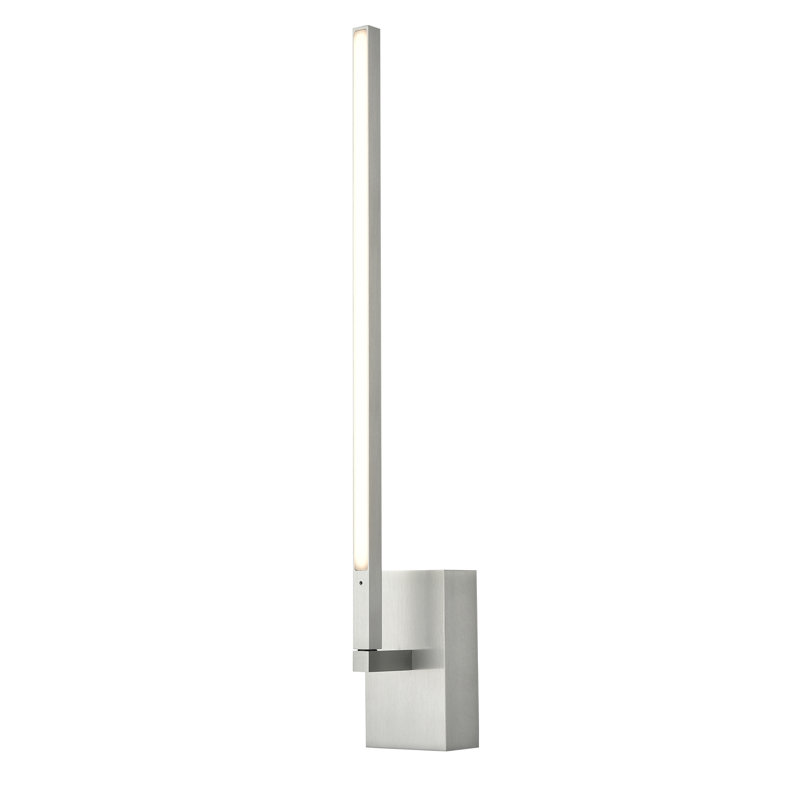 Applique articulée à 1 lumière à intensité variable Pandora, H 21 po x l 4,625 po x P 3,875 po, Nickel brossé