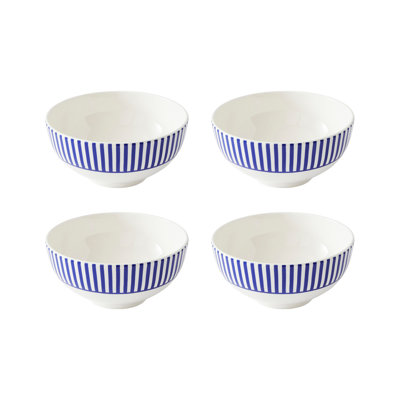 Blue Italian Steccato Earthenware Salad Bowl