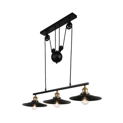 Lustre à 3 lumières pour îlot de cuisine Jaithen
