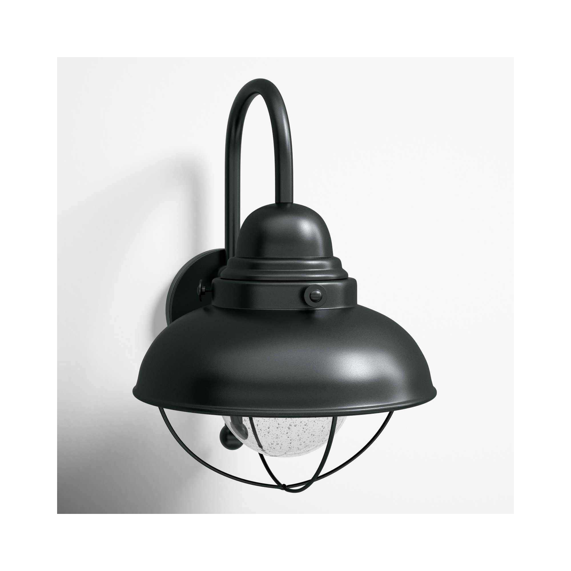 Audrey Single Light Bell Outdoor Aluminum Wall Light, Black