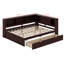 Grand lit de jour en bois avec tablettes de rangement, USB, DEL et 2 tiroirs-1648075949