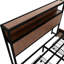 Queen Bed Frame, Brown Engineered Hardwood, Storage Drawers, Chic Headboard, Stable Structure, Bedroom Decor Frame Of With Large Raised - Pattern, Four Extra Large Drawers And Socket In Ideal For
