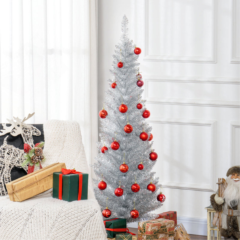 Arbre de Noël artificiel 5 pi avec arbre de Noël mince avec 294 branches réalistes et base