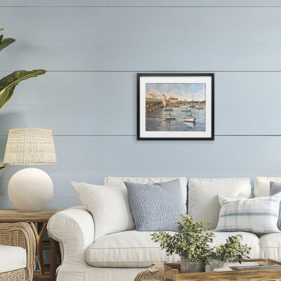 The Colors Of Bayfront Framed Print Under Glass, design by Linda Sperruzzi