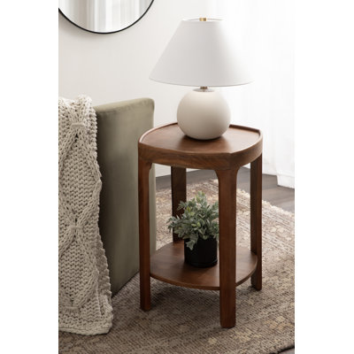 Tierney Mango Wood Rounded Square Side Table