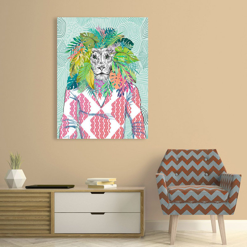 King Of The Jungle by Matt Spencer - Wrapped Canvas Print, 80cm H x 60cm W x 4cm D
