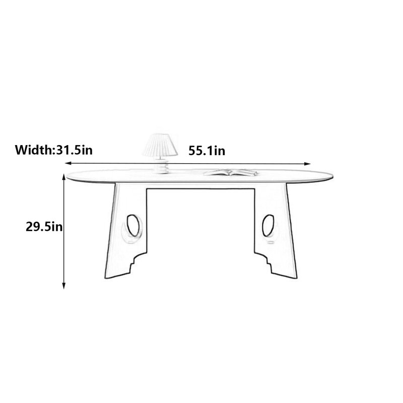 Table de salle à manger French French, H 29,5 po x L 55,1 po x l 31,5 po