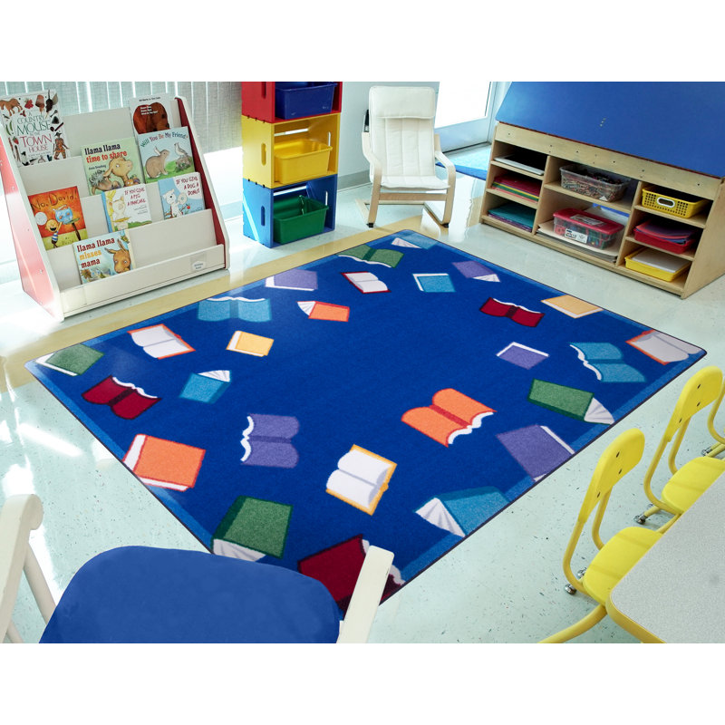 Fly Away with Reading by Joy Carpets Area Rug, Rectangle 5'4" x 7'8"