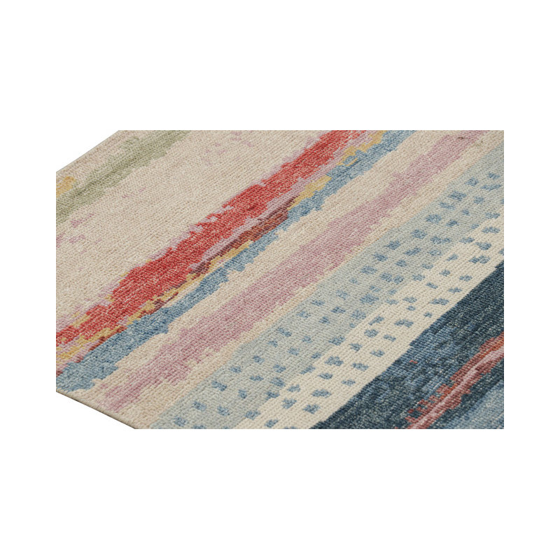 Distressed Homage Hand Knotted Wool Animal Print Area Rug, Runner 3' x 12'