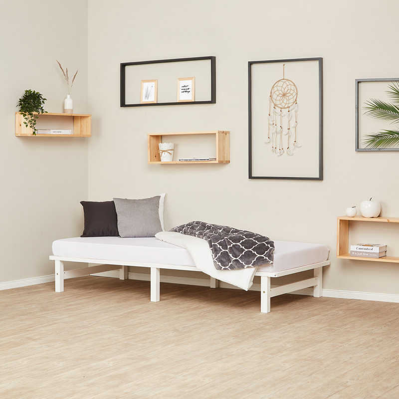 August Solid Wood Storage Bed, 90 cm x 200 cm, White