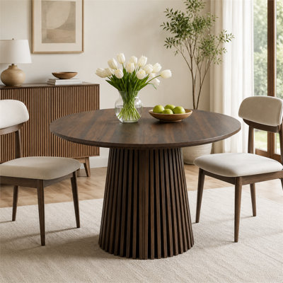 Table de salle à manger ovale extensible en noyer clair de 180 cm (70,9 pouces), pieds minces et compacts, table moderne pour salon, salle à manger et cuisine.