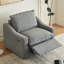 Fauteuil inclinable électrique en tissu avec ports de chargement USB, canapé une place zéro gravité avec accoudoirs inclinés - Gris-486102913-486102970