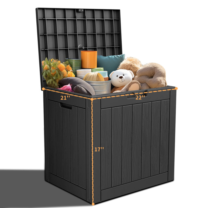 Black 30-Gallon Lockable Resin Outdoor Deck Box