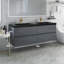 60 po X P 20 po P x 23 po Meuble-lavabo mural double H gris en ciment avec comptoir en quartz noir mat