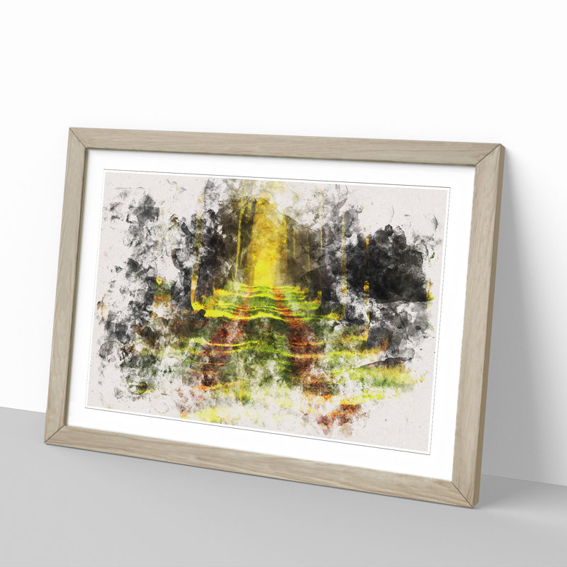 Green Forest Vol.7 - Picture Frame Graphic Art, 36cm H x 48cm W x 2cm D, Oak Framed