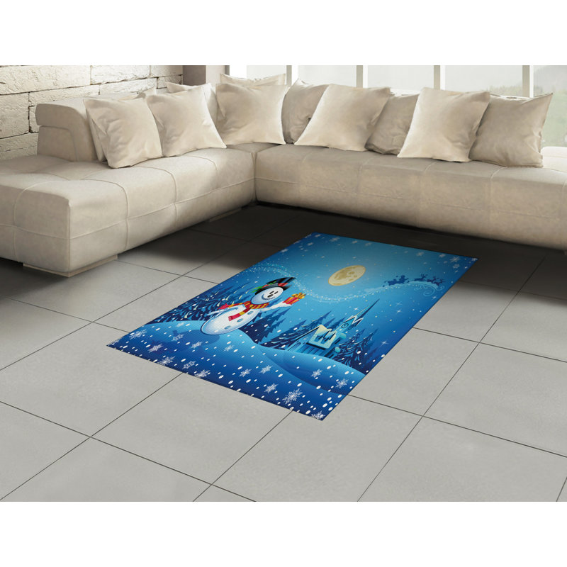 Christmas High Density Long Fiber Poly Threads Decorative Area Rug Carpet, Rectangle 4' x 5'8"