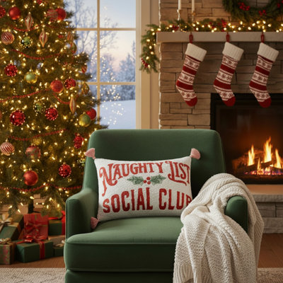 Oreiller brodé Naughty Social Club